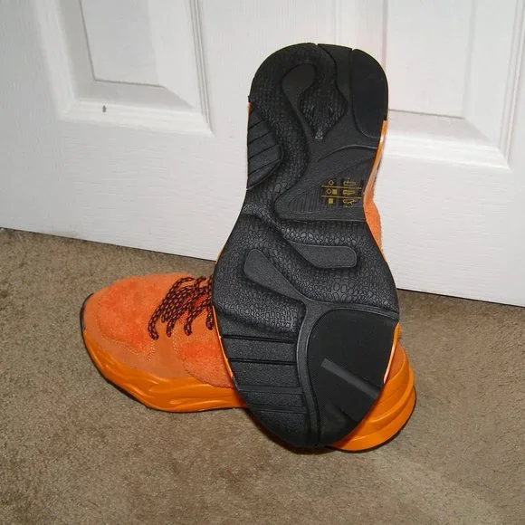 NEW! size 8.5/39 JUST CAVALLI Ladies Orange Fuzzy sneakers - Picture 10 of 15